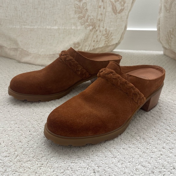 Women's Brown Suede Clogs - Picture 1 of 6